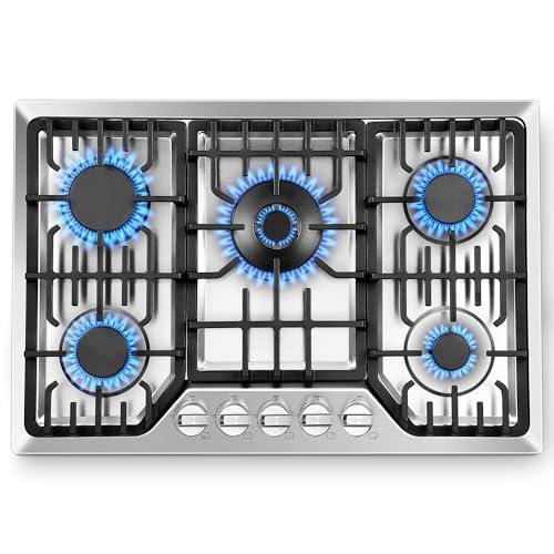 30-Inch Gas Cooktop with 5 Powerful Burners