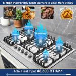 30-Inch Gas Cooktop with 5 Powerful Burners