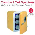 Frigidaire Mini Portable Fridge with Speaker, 4L