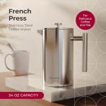 Mueller 34oz Stainless Steel French Press Coffee Maker