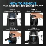 Compact Espresso and Cappuccino Machine with Steam Wand