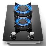 2-Burner Propane Gas Cooktop with Glass Top