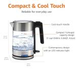 AmazonBasics 1.0 Liter Electric Glass Kettle