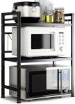 Expandable Microwave Oven Rack with Hooks
