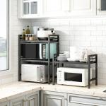 Expandable Microwave Oven Rack with Hooks