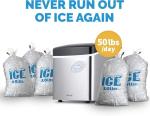 Newair 50 lb Portable Ice Maker - Stainless Steel