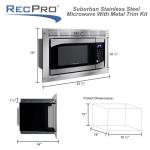 RecPro Suburban Built-In Microwave Oven 0.9 Cu. Ft