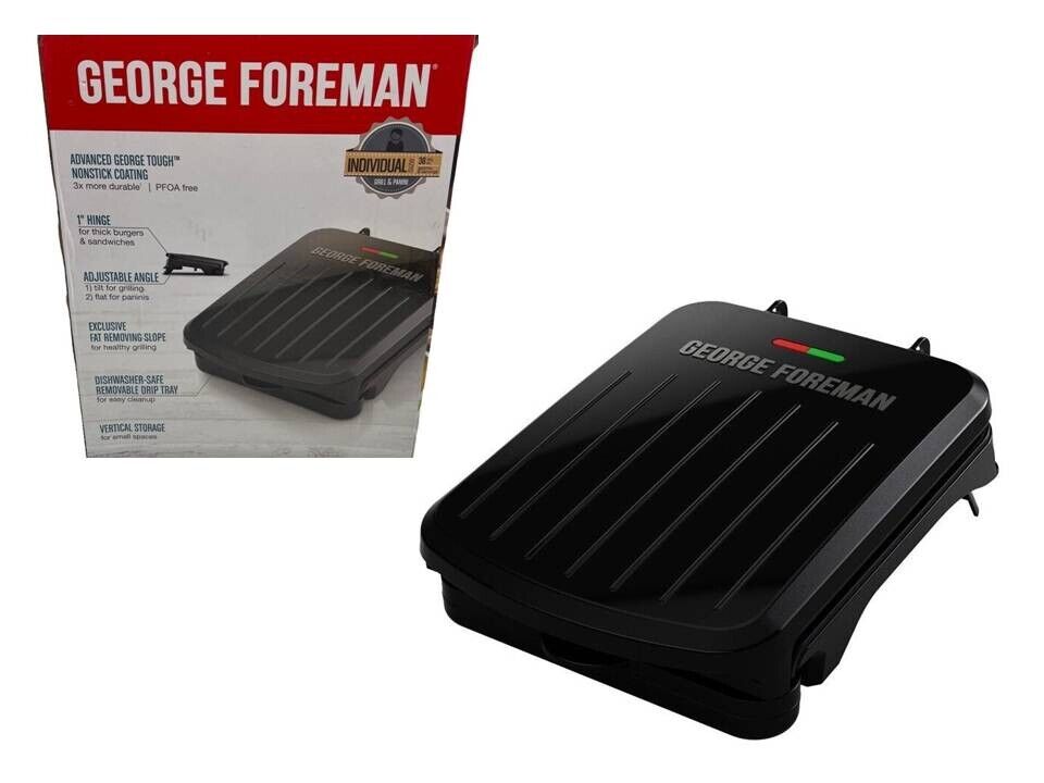 George Foreman GRS040B 760W Black Plate Grill