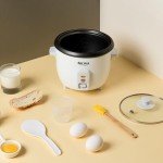 Aroma 6-Cup One Touch Rice Cooker, White
