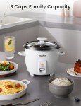 COMFEE' 6-Cup Rice Cooker with Non-Stick Bowl