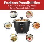 Elite Gourmet Electric Rice Cooker, 6 Cups Capacity