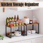 MARTY Rustic Brown Kitchen Organizer Cabinet Shelf