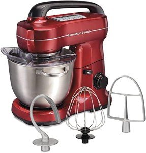 Hamilton Beach Stand Mixer in Metallic Red
