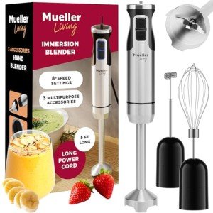 Mueller 8-Speed Immersion Hand Blender with Turbo Mode