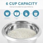 Aroma Stainless Steel Rice Cooker & Warmer, 3-Cup