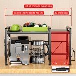 Adjustable 2-Tier Microwave Oven Rack with Hooks
