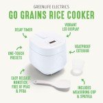 GreenLife 4-Cup Digital Rice Cooker, Touchscreen Controls