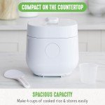 GreenLife 4-Cup Digital Rice Cooker, Touchscreen Controls