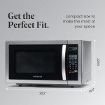 Farberware Countertop Microwave 1000 Watts, 1.1 cu ft - Microwave Oven With LED Lighting and Child Lock - Perfect for Apartments and Dorms - Easy Clean Stainless Steel