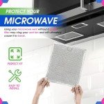Microwave Filter Replacement 9" x 7.72" Fits WB6X486 GE Microwave Filter and Frigidaire 5304408977 - Aluminum Mesh Screen Grease Filter - Filters Air Entering Over the Range Oven Vent Fan (2-Pack)