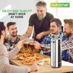 NutriChef Pressurized Growler Tap System, 128oz Stainless Steel Mini Keg Dispenser Portable Kegerator Kit, Co2 Pressure Regulator Keeps Carbonation for Craft Beer, Draft and Homebrew