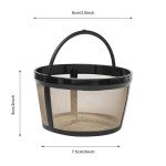 4 Cup Reusable Filter Basket With Mesh Bottom Fits MrCoffee Coffee Maker and Brewer - Permanent Filter Replacement for Mr Coffee Gold Basket-Style Filters 1-Pack