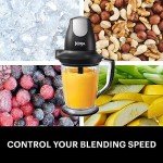 Ninja QB1004 Blender/Food Processor with 450-Watt Base, 48oz Pitcher, 16oz Chopper Bowl, and 40oz Processor Bowl for Shakes, Smoothies, and Meal Prep,Black