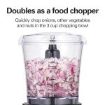 Hamilton Beach Power Elite Blender for Shakes and Smoothies with 3-Cup Vegetable Chopper Mini Food Processor, 40oz Glass Jar, 12 Functions for Puree, Ice Crush, Black and Stainless Steel (58149)