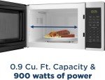 GE GCST09N1WSS Microwave Oven, 900-watt 7 Auto Cooking Settings, Child-Lock Technology, Kitchen Essentials for The Countertop, Dorm Room or Apartment, New 0.9 Cu. Ft, Stainless Steel