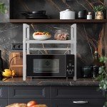 pelreame Microwave Rack,Microwave Stand,Kitchen countertop Organizer,Kitchen Counter Storage,Small Microwave Stand,Microwave Stand countertop,Microwave Oven Rack,Microwave Stands（White）…