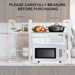 pelreame Microwave Rack,Microwave Stand,Kitchen countertop Organizer,Kitchen Counter Storage,Small Microwave Stand,Microwave Stand countertop,Microwave Oven Rack,Microwave Stands（White）…