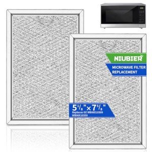 Microwave Filter Replacement 7.64" x 5.12" Fit for GE WB06X10309/ WB06X10359, 2 Pack Microwave Vent Filter, Microwave Grease Filter - Freshens and Filters Kitchen Air in Over-The-Range Oven Vent Fan