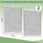 Microwave Filter Replacement 7.64" x 5.12" Fit for GE WB06X10309/ WB06X10359, 2 Pack Microwave Vent Filter, Microwave Grease Filter - Freshens and Filters Kitchen Air in Over-The-Range Oven Vent Fan