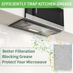 Microwave Filter Replacement 7.64" x 5.12" Fit for GE WB06X10309/ WB06X10359, 2 Pack Microwave Vent Filter, Microwave Grease Filter - Freshens and Filters Kitchen Air in Over-The-Range Oven Vent Fan