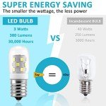 MIFLUS E17 LED Bulb Microwave Oven Appliance Light Bulb Super Power Saving Multiple Purpose Under Hood Over Stove Lights-3W(Equal to 40W Incandescent),380LM,6000K Daylight White-3 Packs
