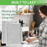 Microwave Filter Replacement 7.64" x 5.12" Fit for GE WB06X10309/ WB06X10359, 2 Pack Microwave Vent Filter, Microwave Grease Filter - Freshens and Filters Kitchen Air in Over-The-Range Oven Vent Fan