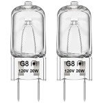 Microwave Light Bulb for GE Samsung Kenmore Maytag Elite Over The Stove Range Microwave Oven, Night Light/Stove Light Bulb G8 120V 20W Under Microwave Light, Replaces WB25X10019 WB36X10213, 2 Pack