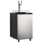 TROPOW 6.1 CF Beer Kegerator, Dual Tap Draft Beer Dispenser, Full Size Keg Refrigerator With Shelves, Stainless Steel, 32°F- 50°F Temperature Control, 170L