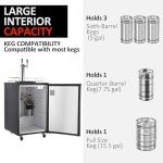 TROPOW 6.1 CF Beer Kegerator, Dual Tap Draft Beer Dispenser, Full Size Keg Refrigerator With Shelves, Stainless Steel, 32°F- 50°F Temperature Control, 170L