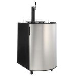 TROPOW Beer Kegerator, Single Tap Draft Beer Dispenser, Full Size Keg Refrigerator With Shelves, Stainless Steel, Drip Tray & Rail,silver, 128L
