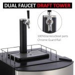 TROPOW Beer Kegerator, Single Tap Draft Beer Dispenser, Full Size Keg Refrigerator With Shelves, Stainless Steel, Drip Tray & Rail,silver, 128L