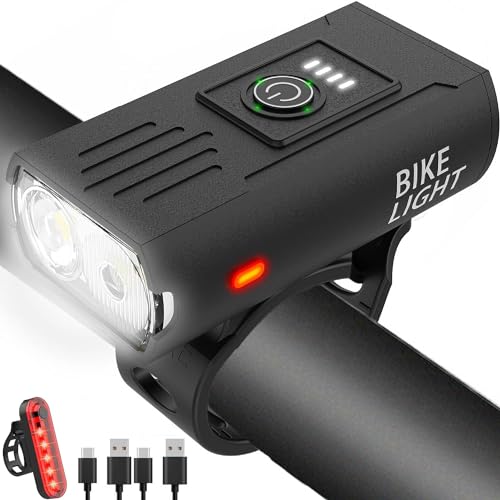 Victoper Super Bright USB Rechargeable Bike Light Set