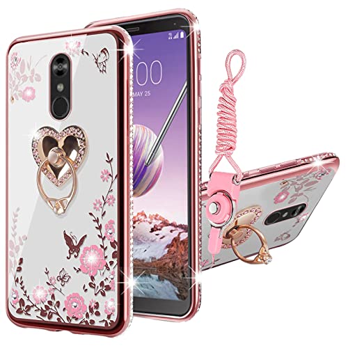 LG Stylo 4 Glitter Butterfly Case with Kickstand