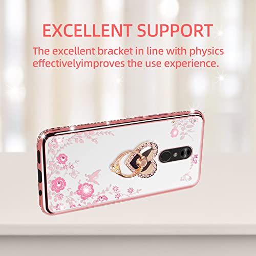 LG Stylo 4 Glitter Butterfly Case with Kickstand