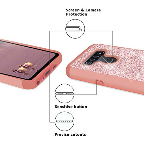 Glittery Rose Gold Case for LG K51/Q51
