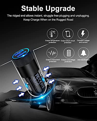 Fast Dual Port Car Charger Adapter - 2 Pack