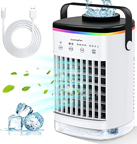 LEAEYFE Portable Cooling Fan with LED Light