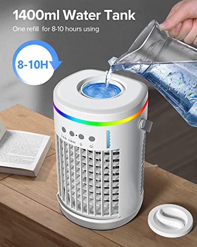Portable Evaporative Air Cooler with LED Light