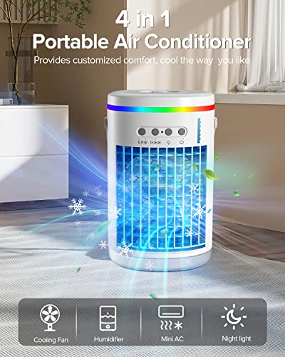 Portable Evaporative Air Cooler with LED Light