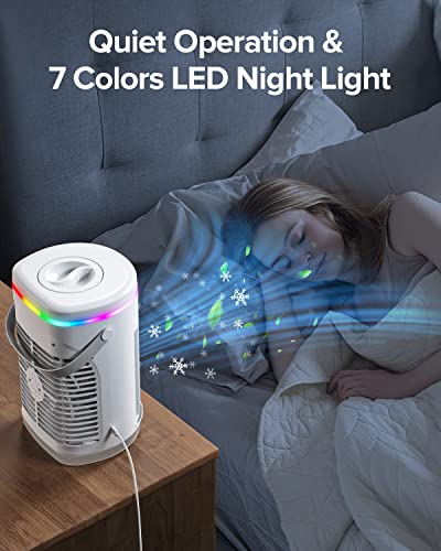 Portable Evaporative Air Cooler with LED Light